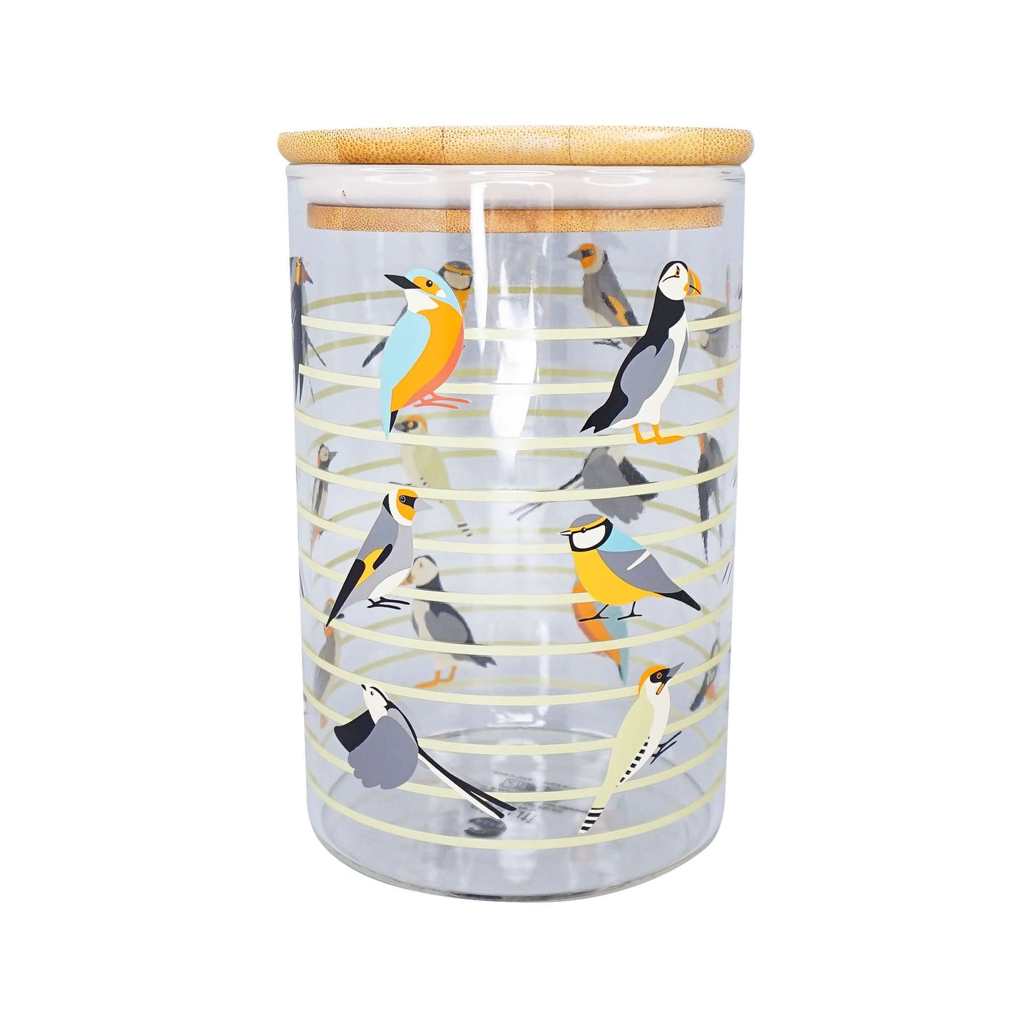 Glass Storage Jar Container Birds