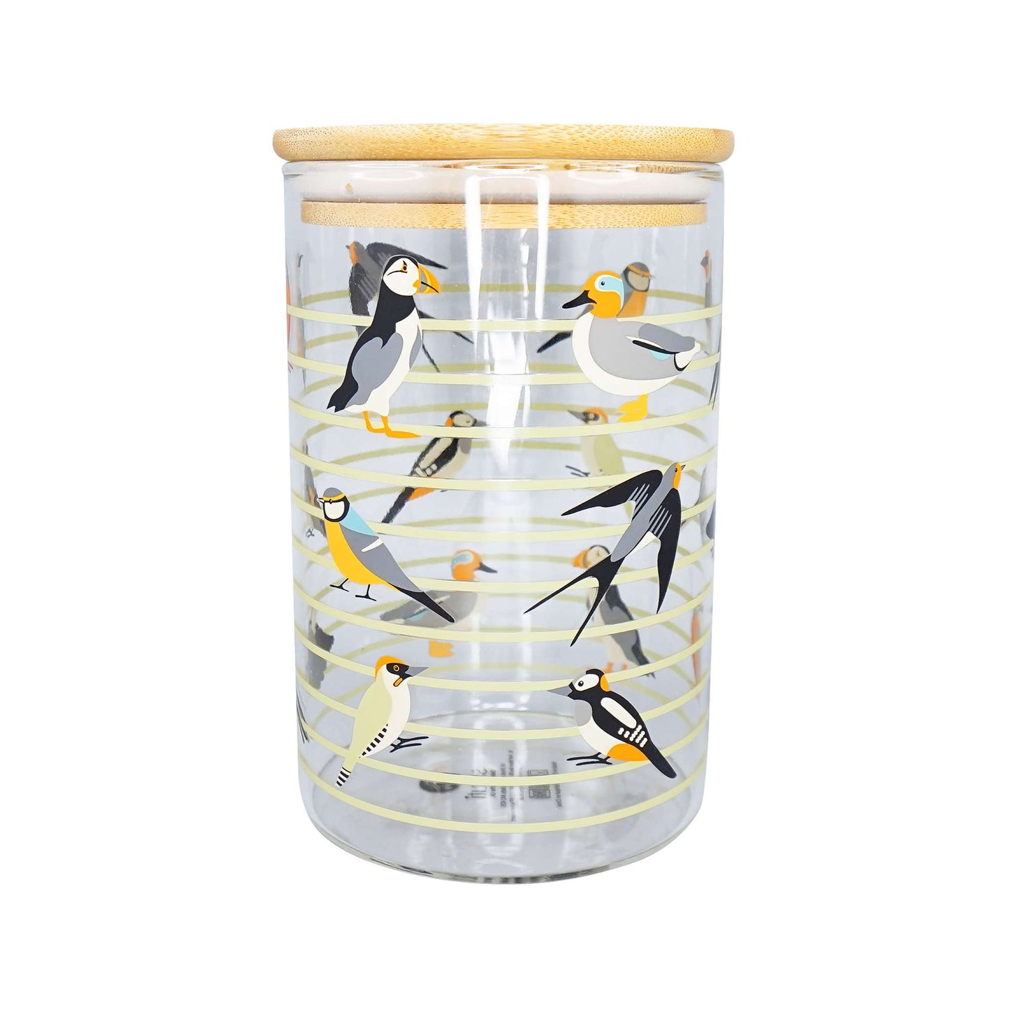 Glass Storage Jar Container Birds