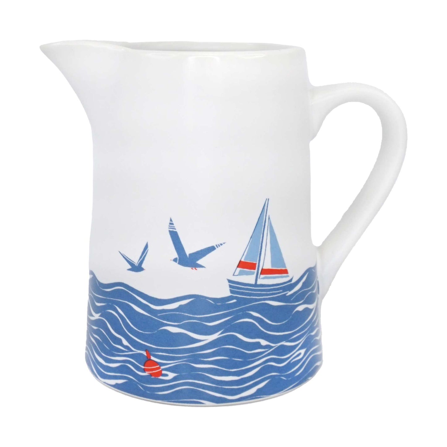 Ceramic Jug Pitcher Coastal Seaside Boats