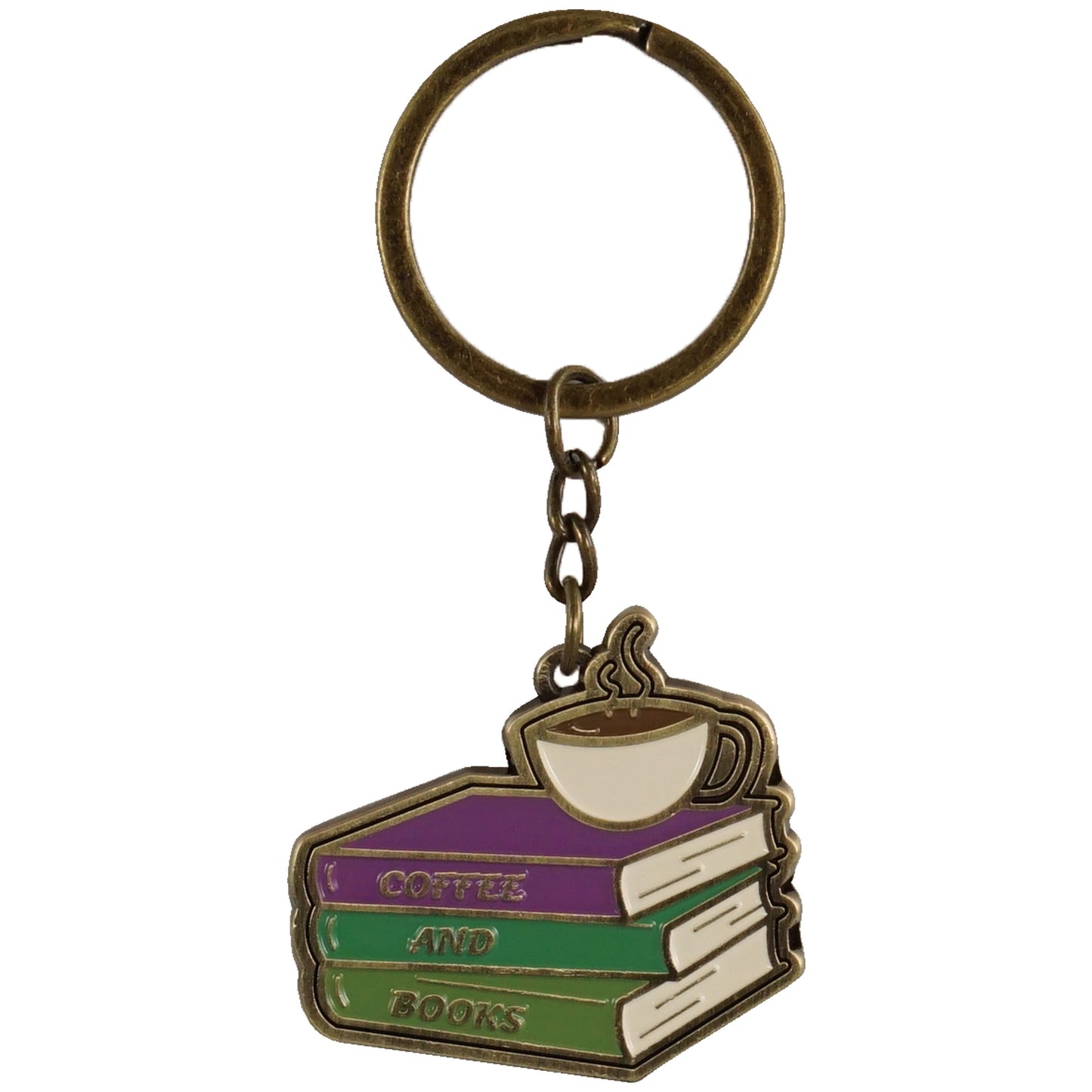 Metal Keyring – Coffee and Books