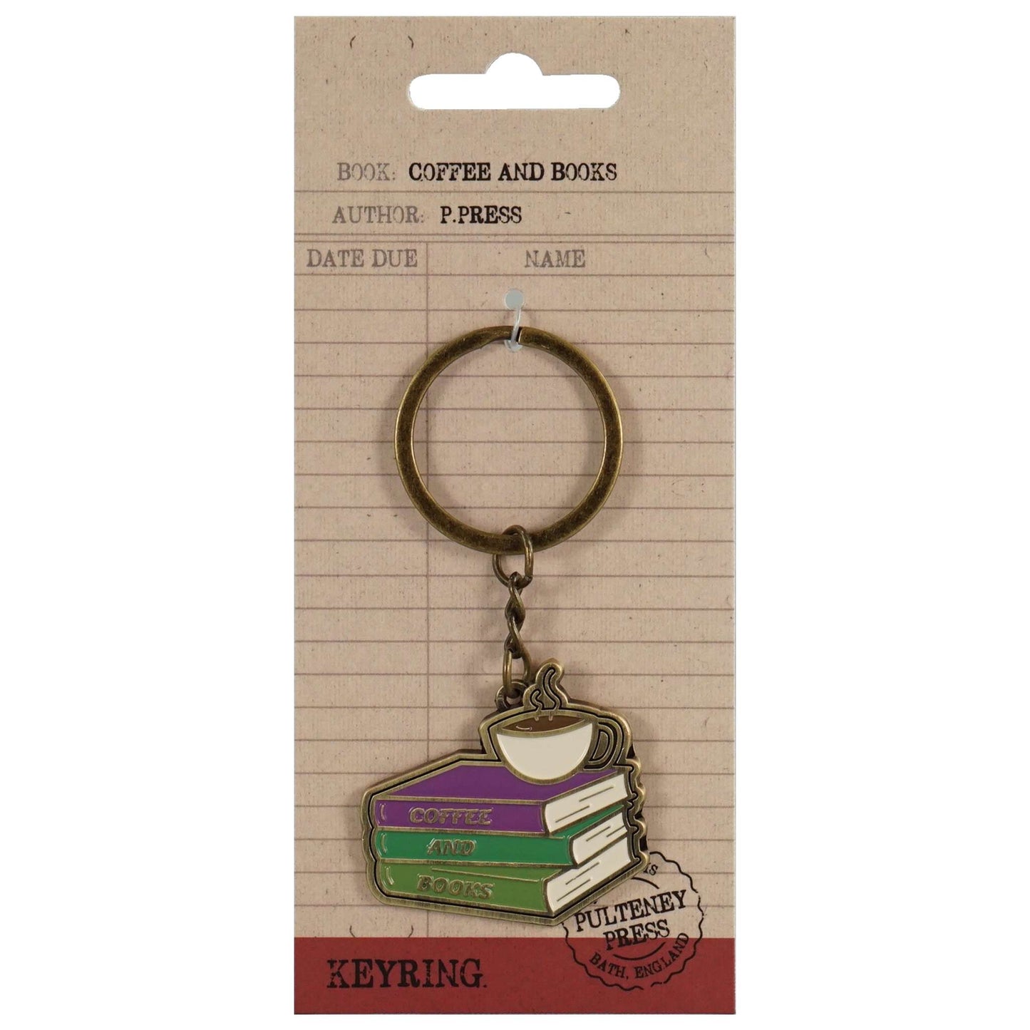 Metal Keyring – Coffee and Books