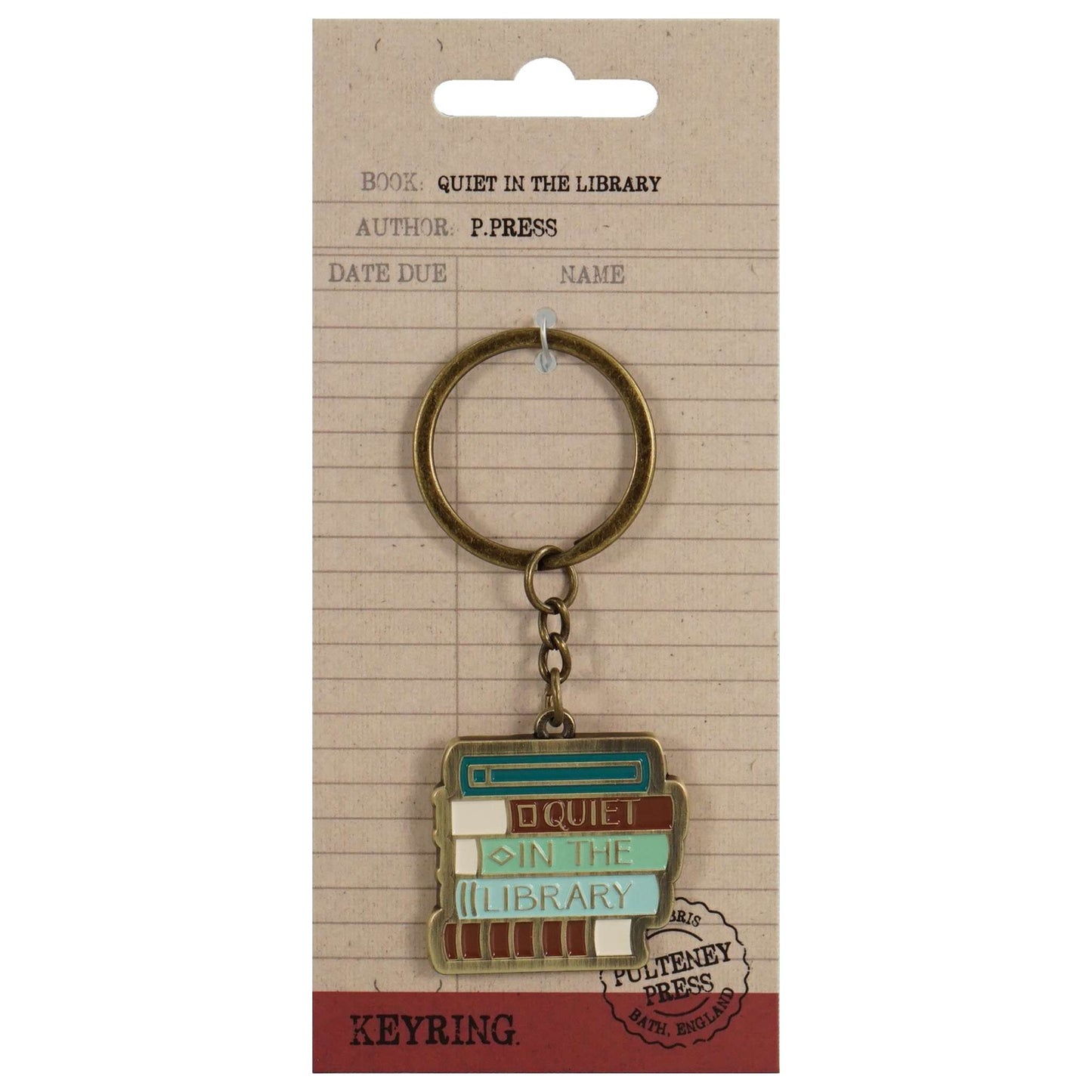 Metal Keyring – Quiet in the Library