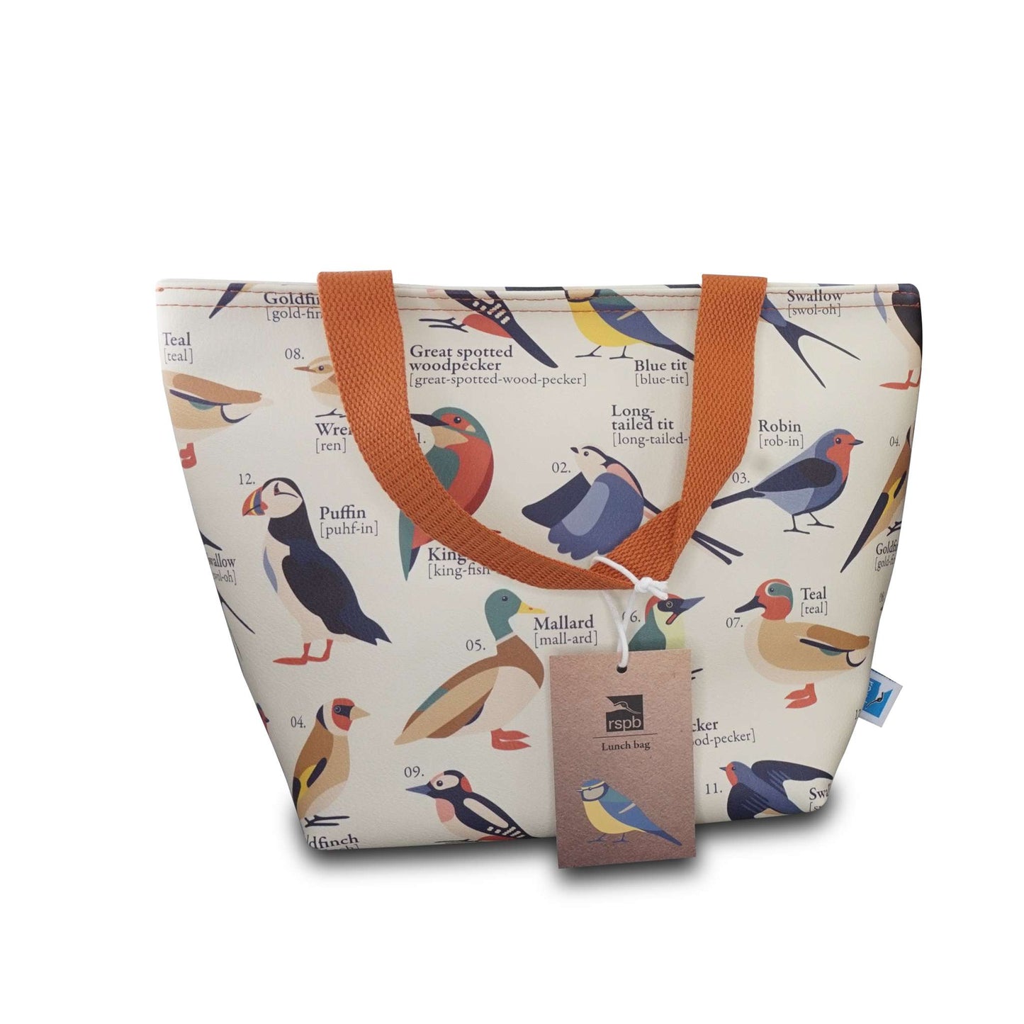 Insulated Lunch Picnic PU Bag Birds