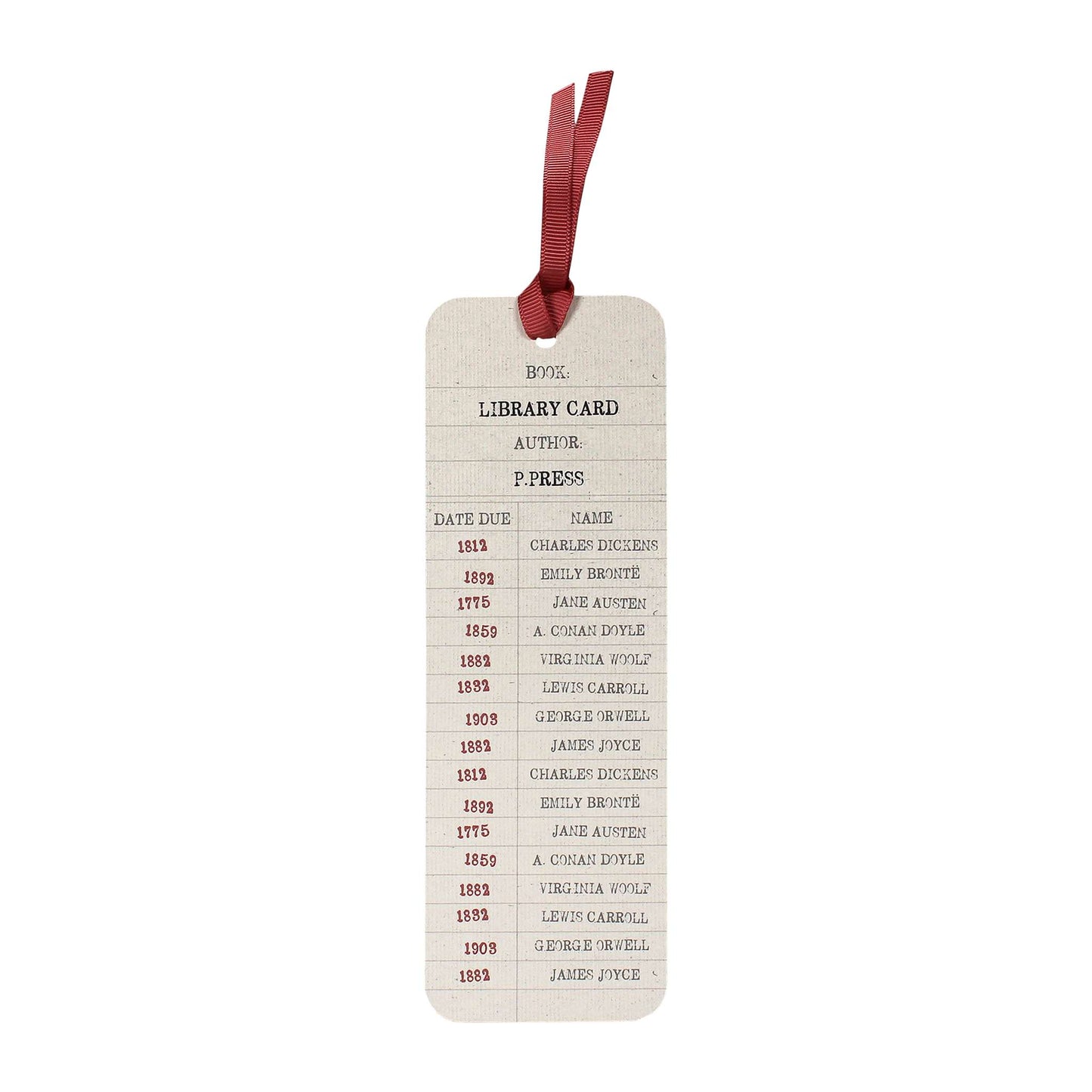 Paper Bookmark – Library Card