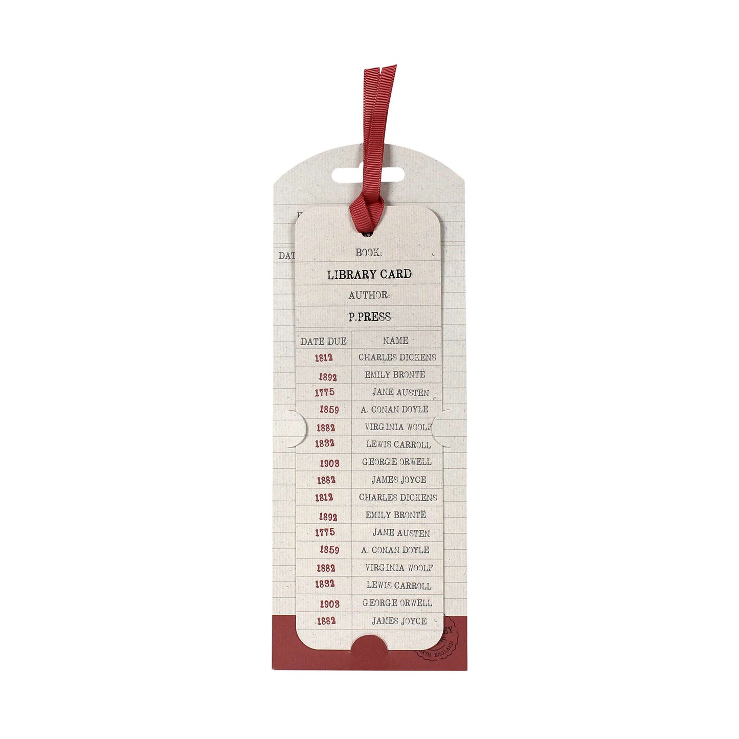 Paper Bookmark – Library Card