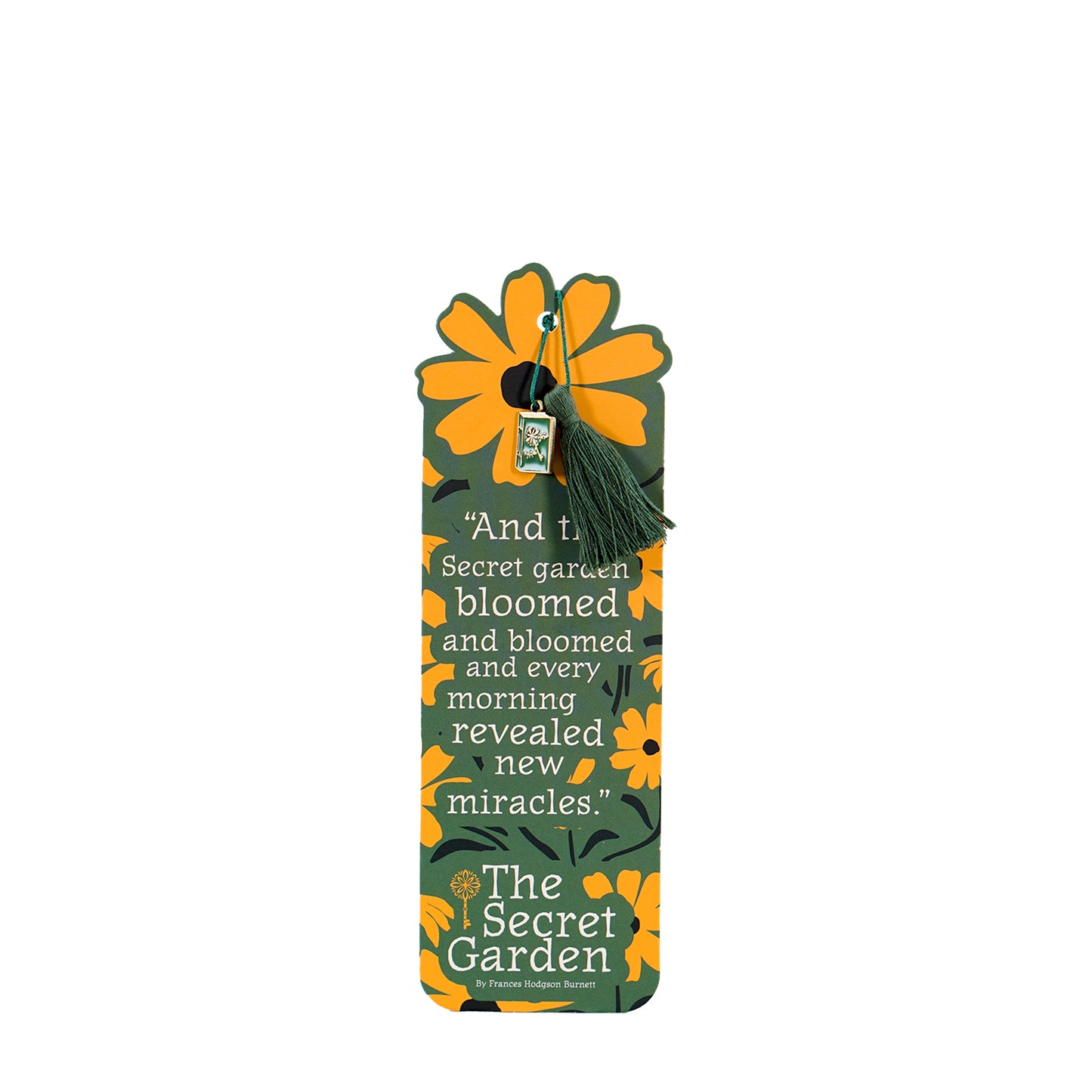 Paper Bookmark with Tassel and Charm- Secret Garden Floral