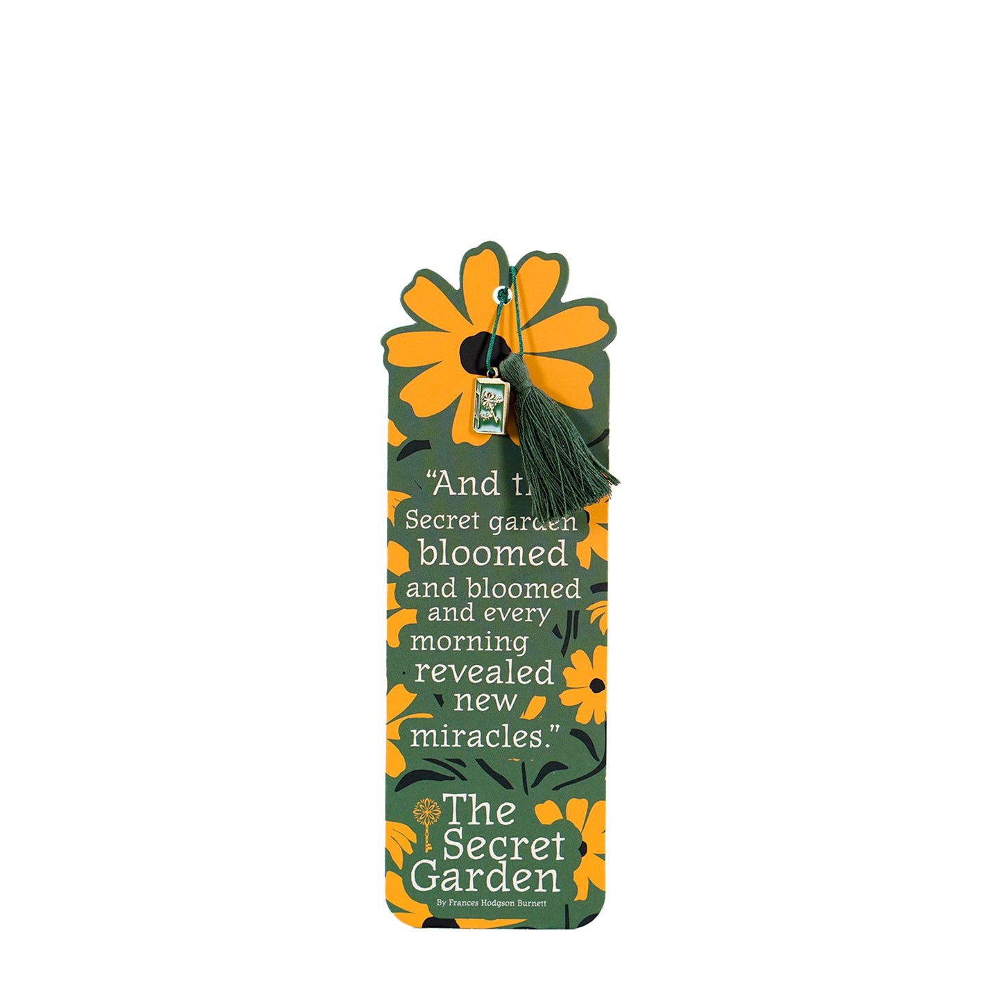 Paper Bookmark with Tassel and Charm- Secret Garden Floral