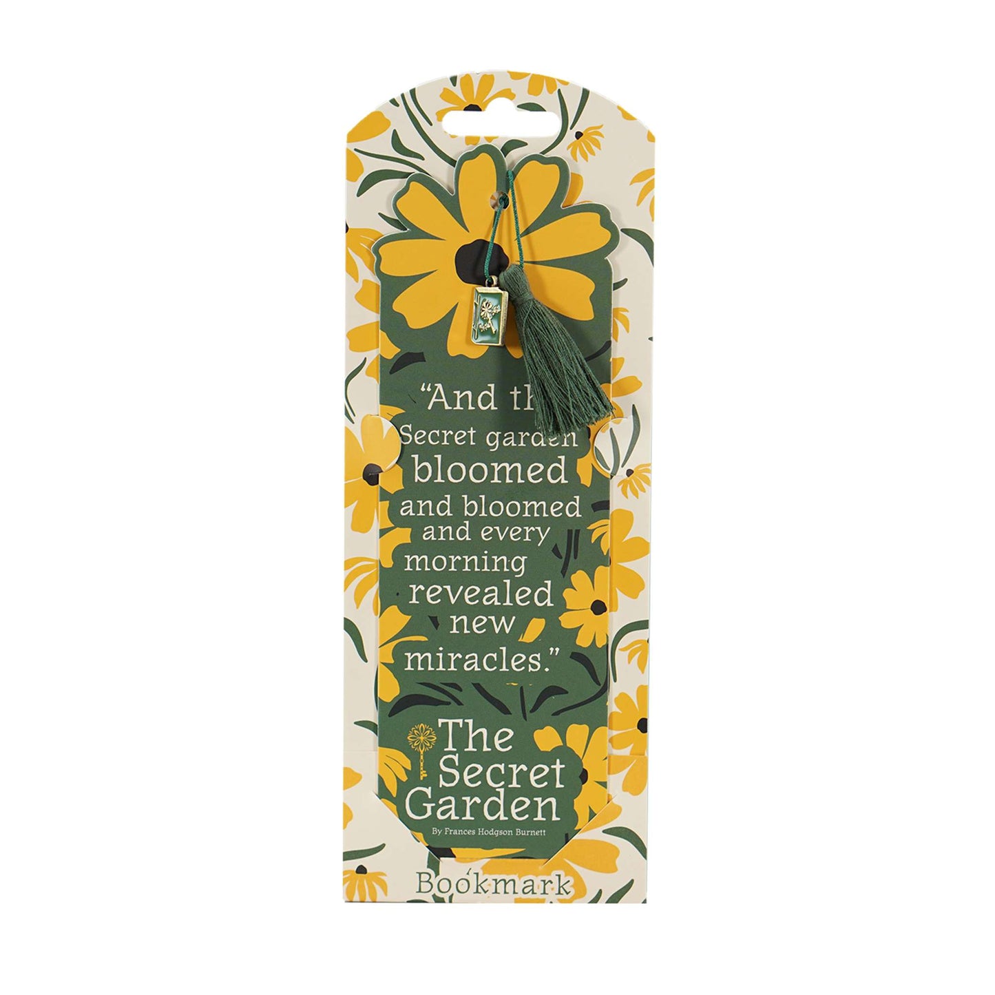 Paper Bookmark with Tassel and Charm- Secret Garden Floral