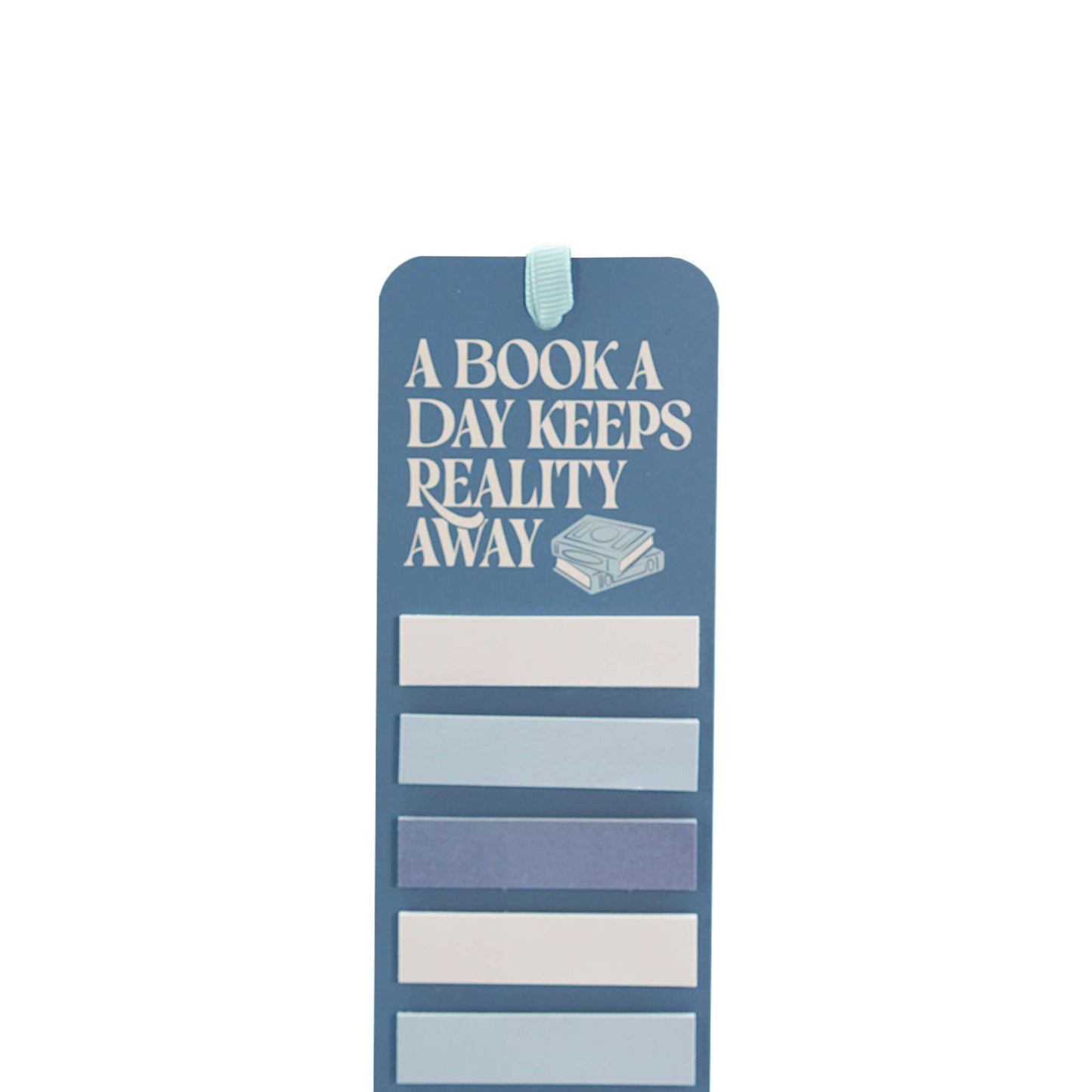 Bookmark with sticky tabs – A Book a Day Keeps Reality Away