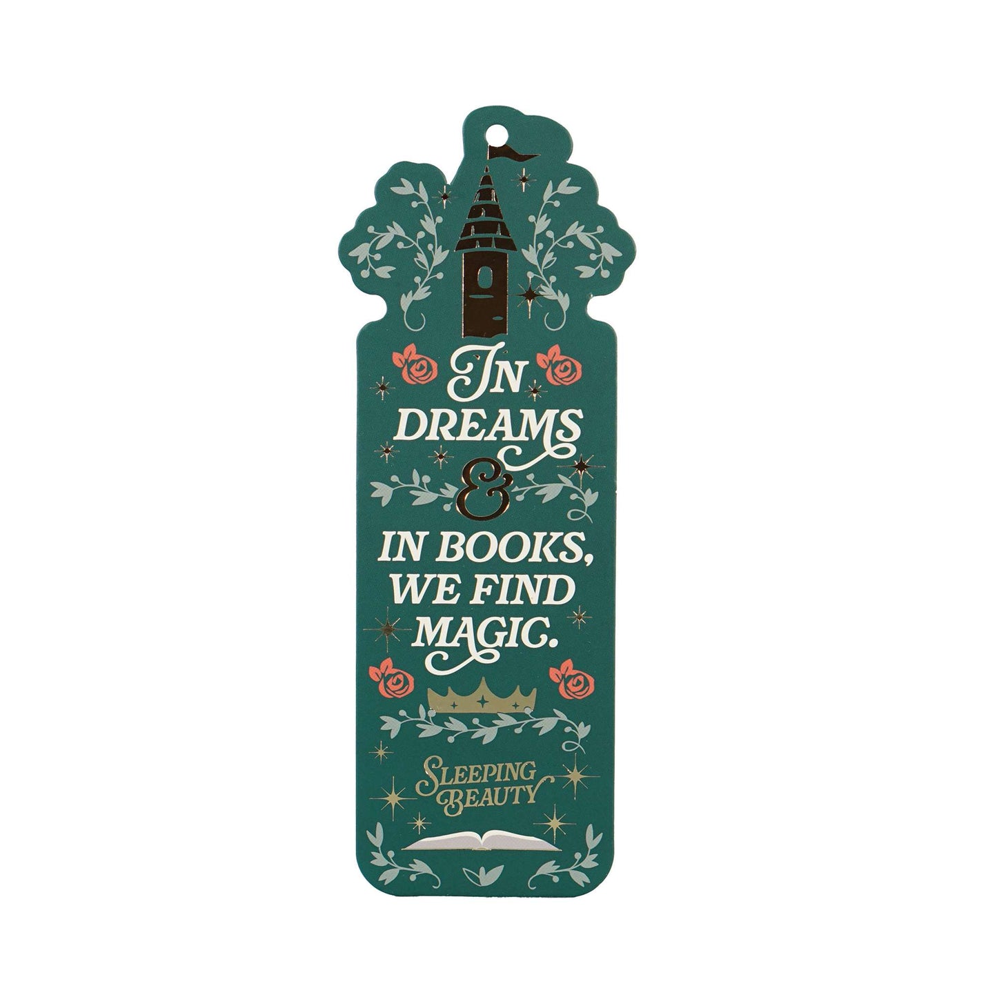 Shaped Bookmark (Gold Foil) Charm & Tassel - Sleeping Beauty