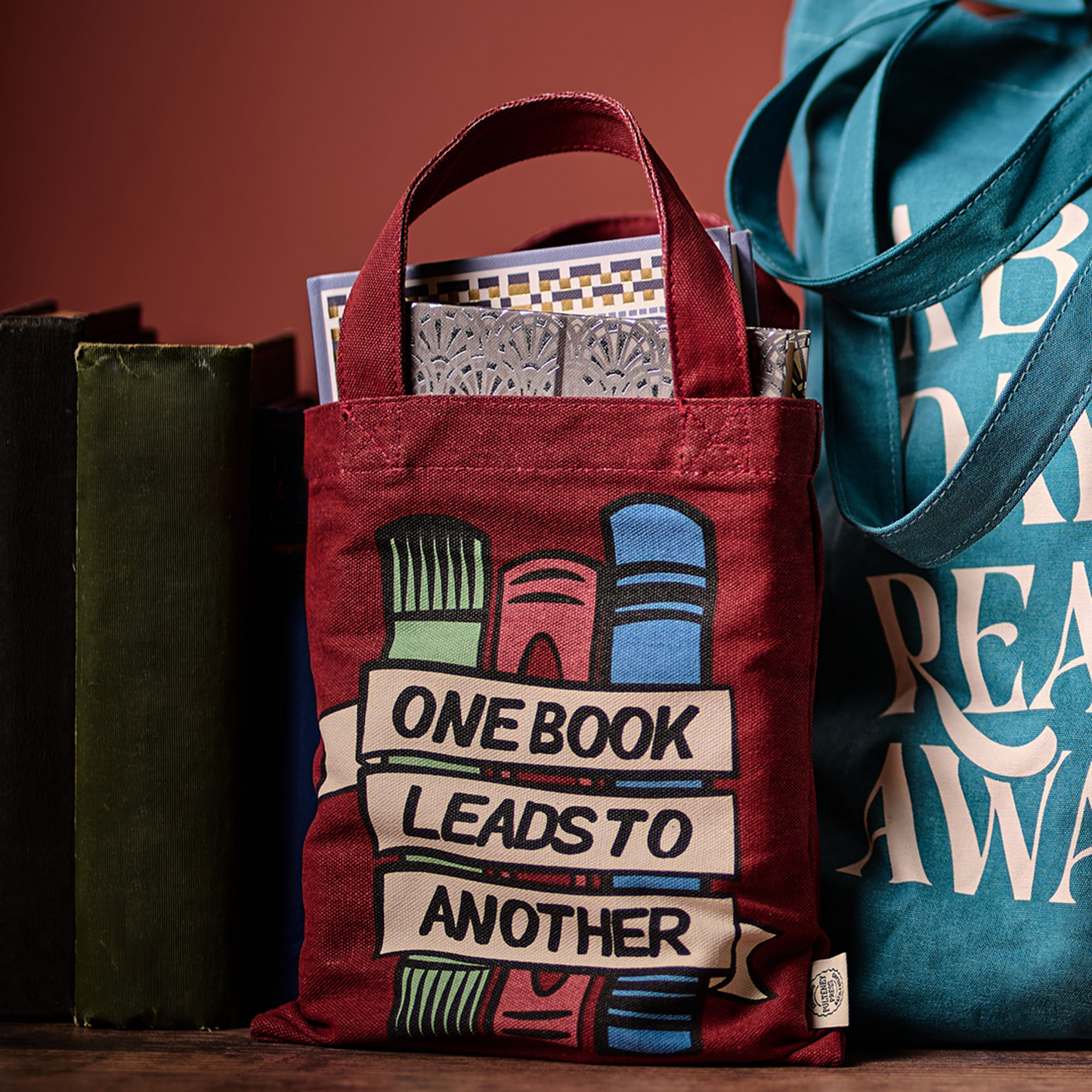 Small Tote Recycled Cotton - One Book Leads To Another