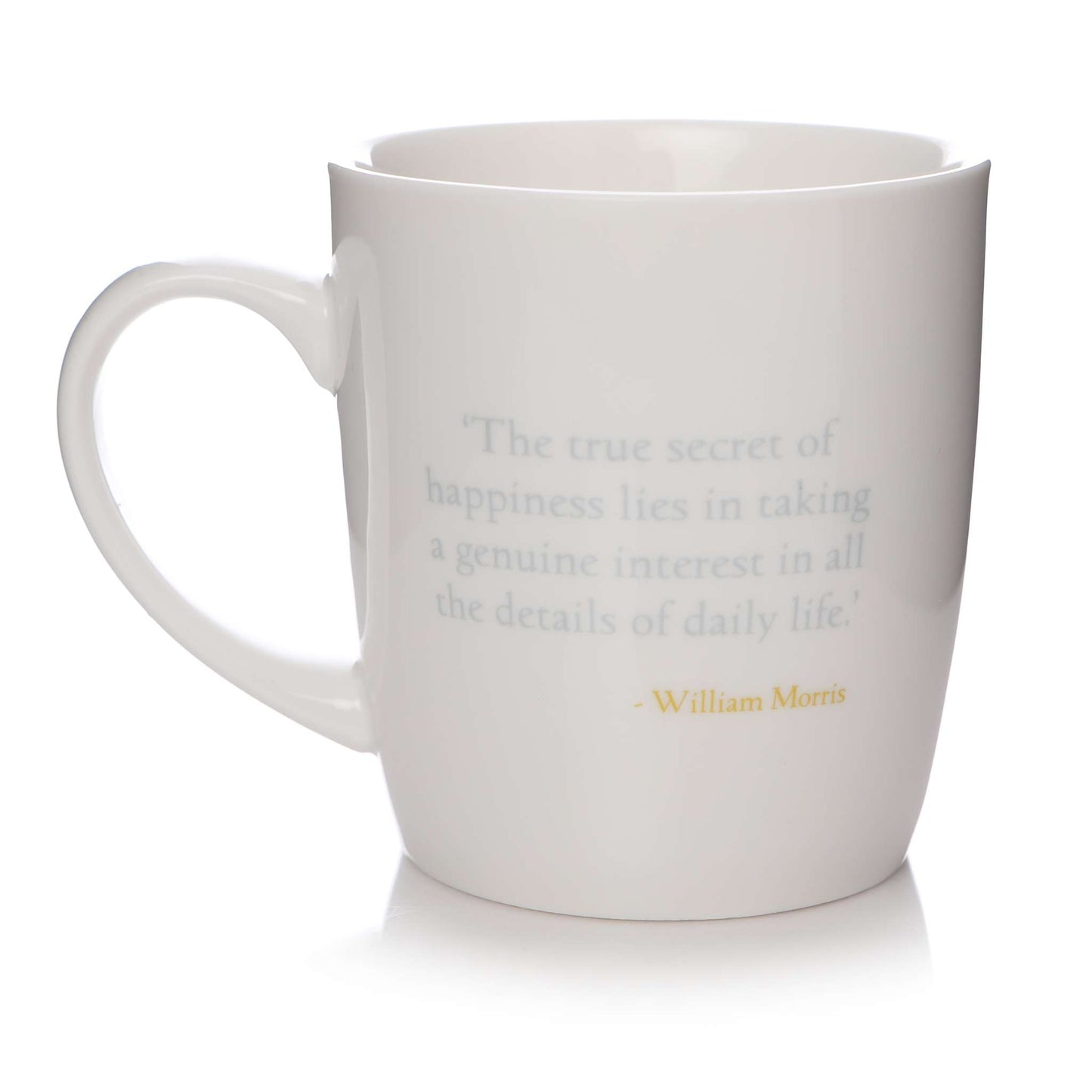 William Morris Mug – Strawberry Thief Quote Secret