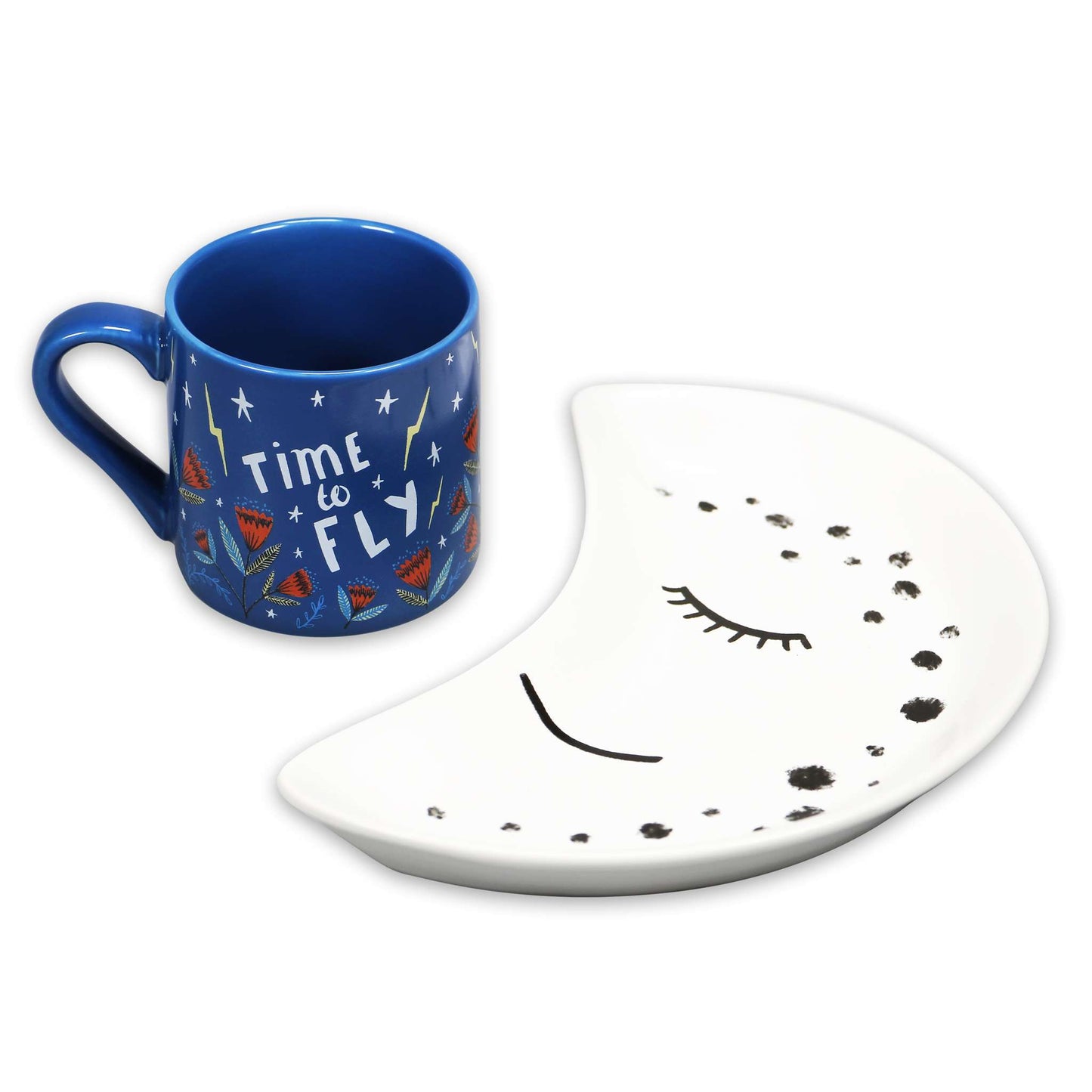 Ceramic Mug and Plate Set Moon Unicorn Magical