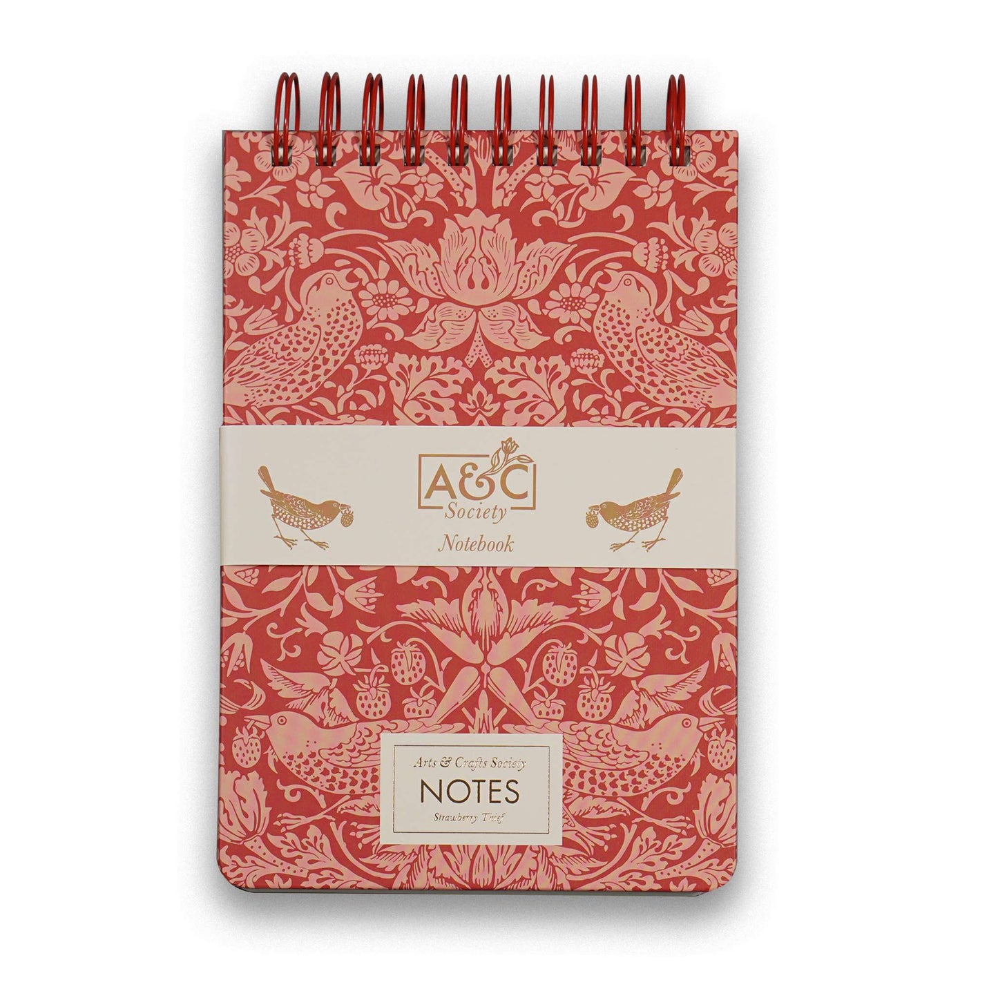 William Morris Oversized Spiral Notebook – Raspberry