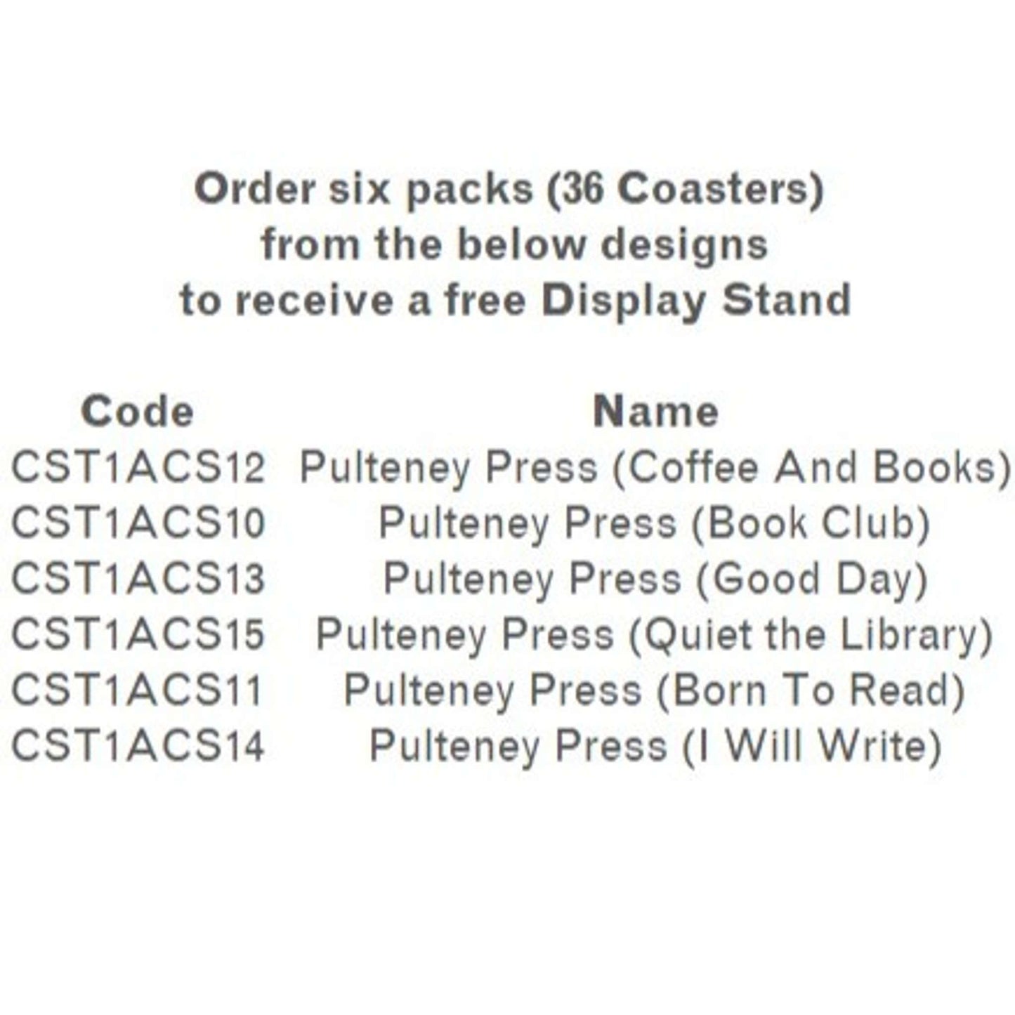 Counter Top Display  Coasters - Coaster PP Book Lovers