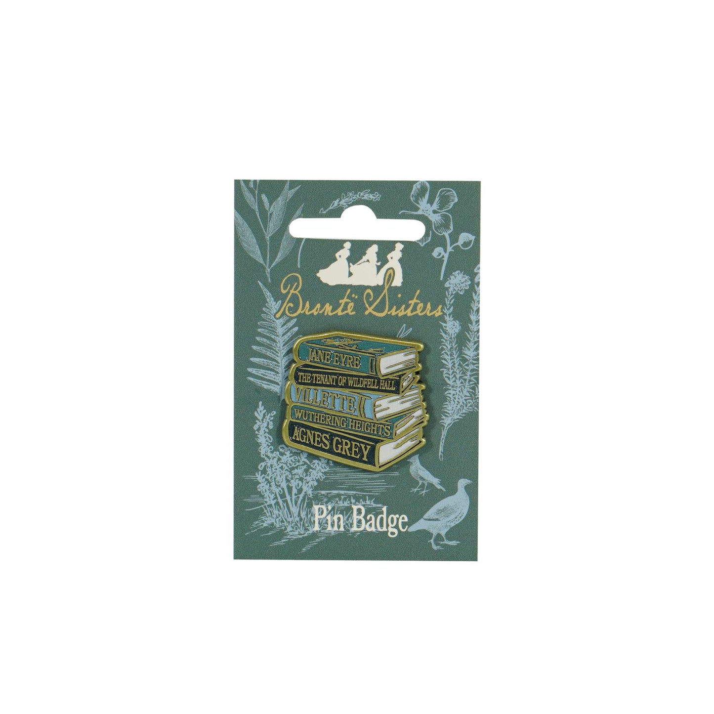 Bronte Sisters Pin Badge Book Stack
