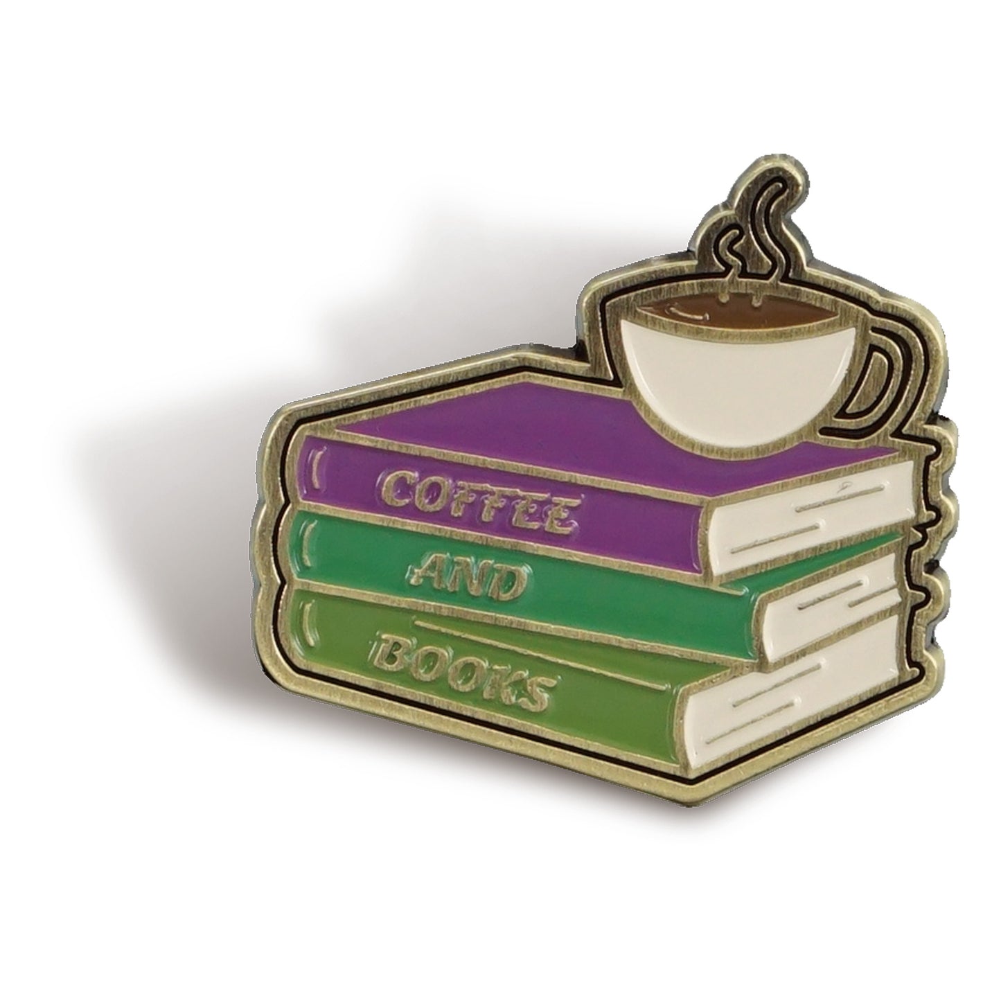 Pin Badge – Coffee and Books