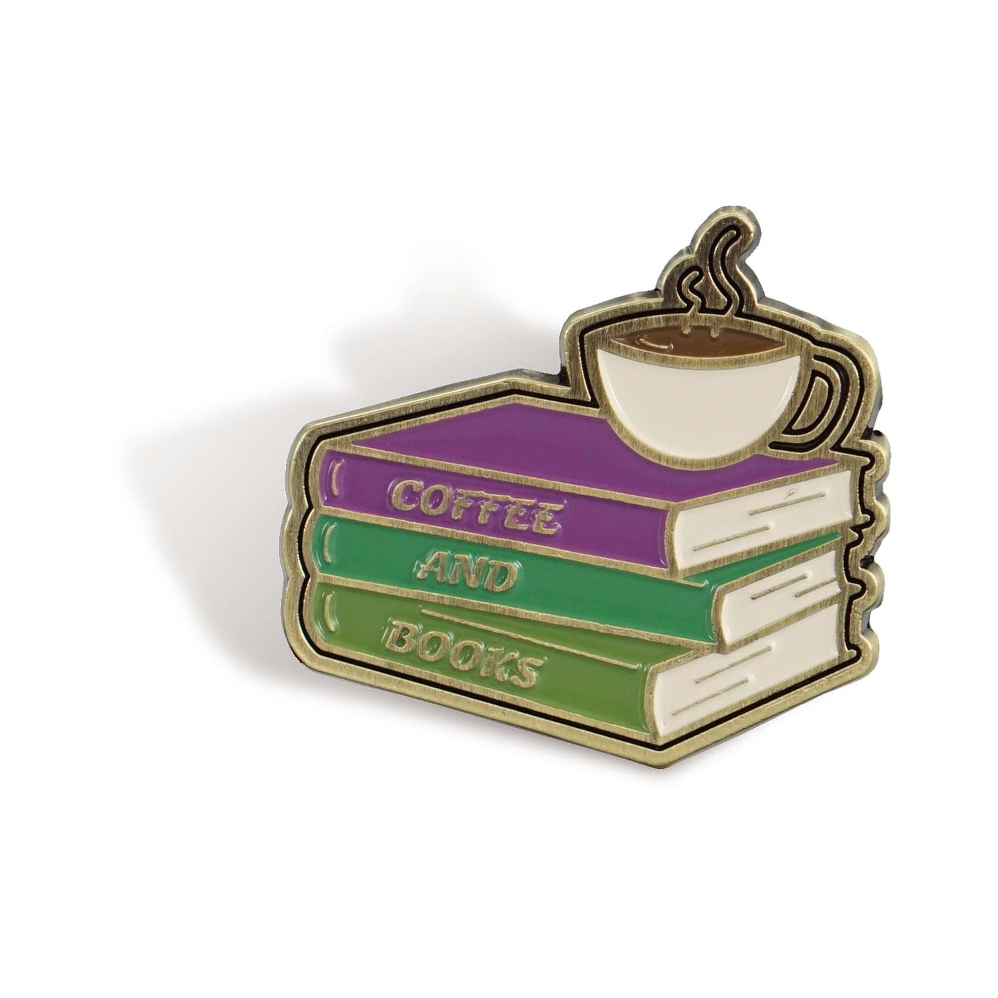 Pin Badge – Coffee and Books