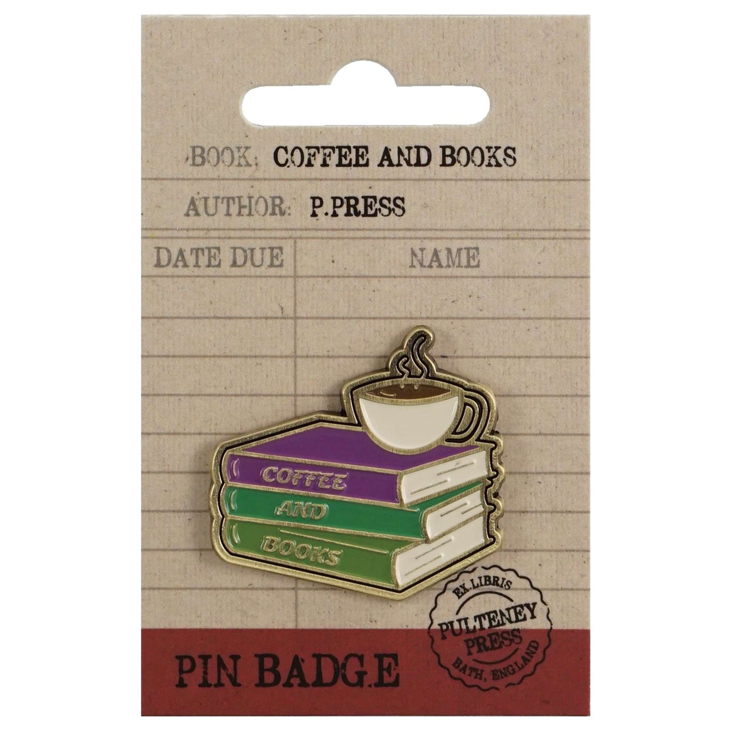 Pin Badge – Coffee and Books