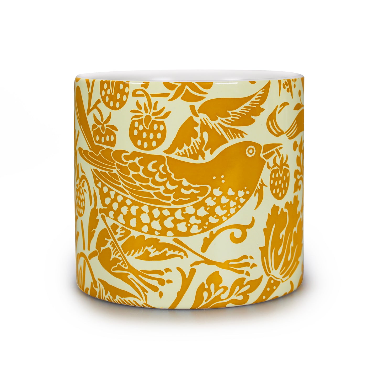William Morris Plant Pot – Strawberry Thief Yellow