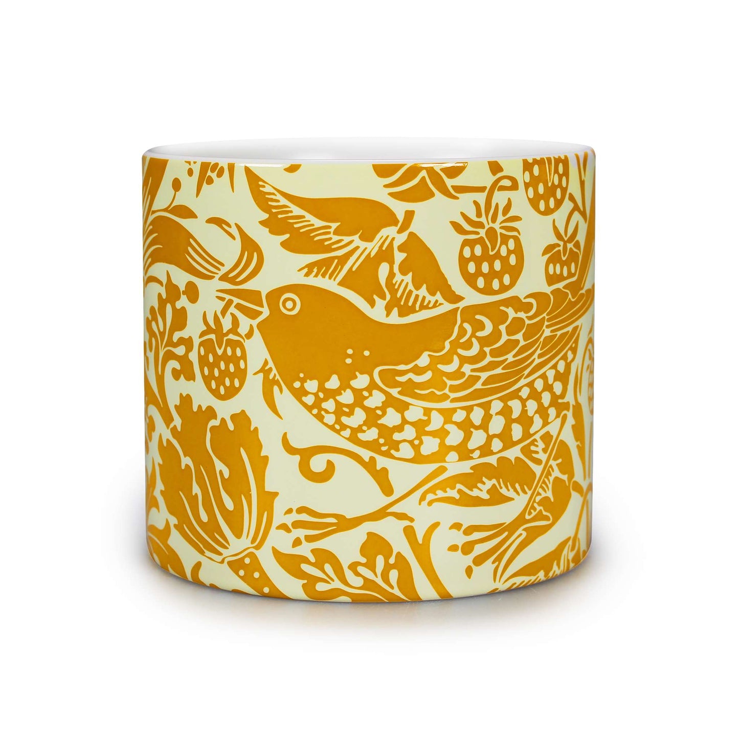 William Morris Plant Pot – Strawberry Thief Yellow