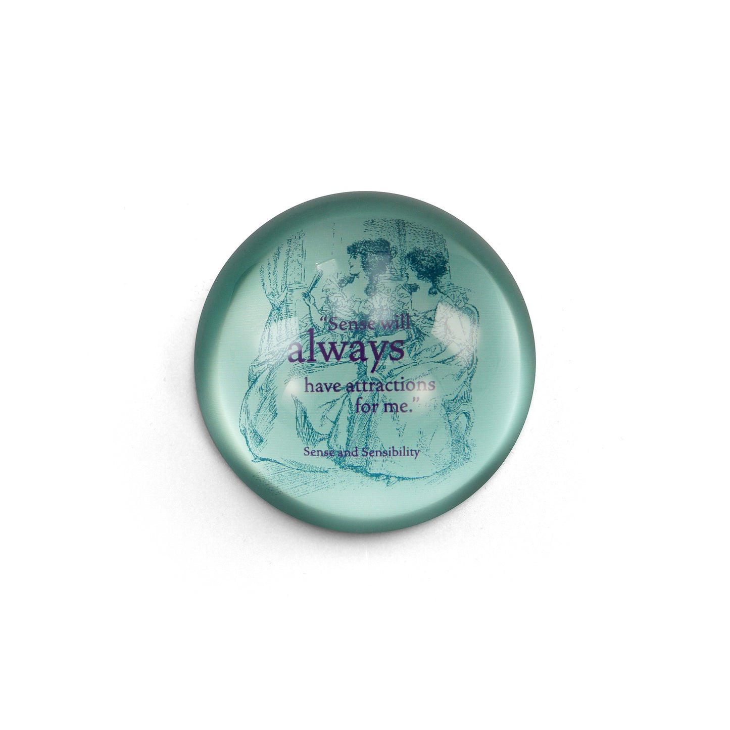 Jane Austen Sense and Sensibility Glass Paperweight