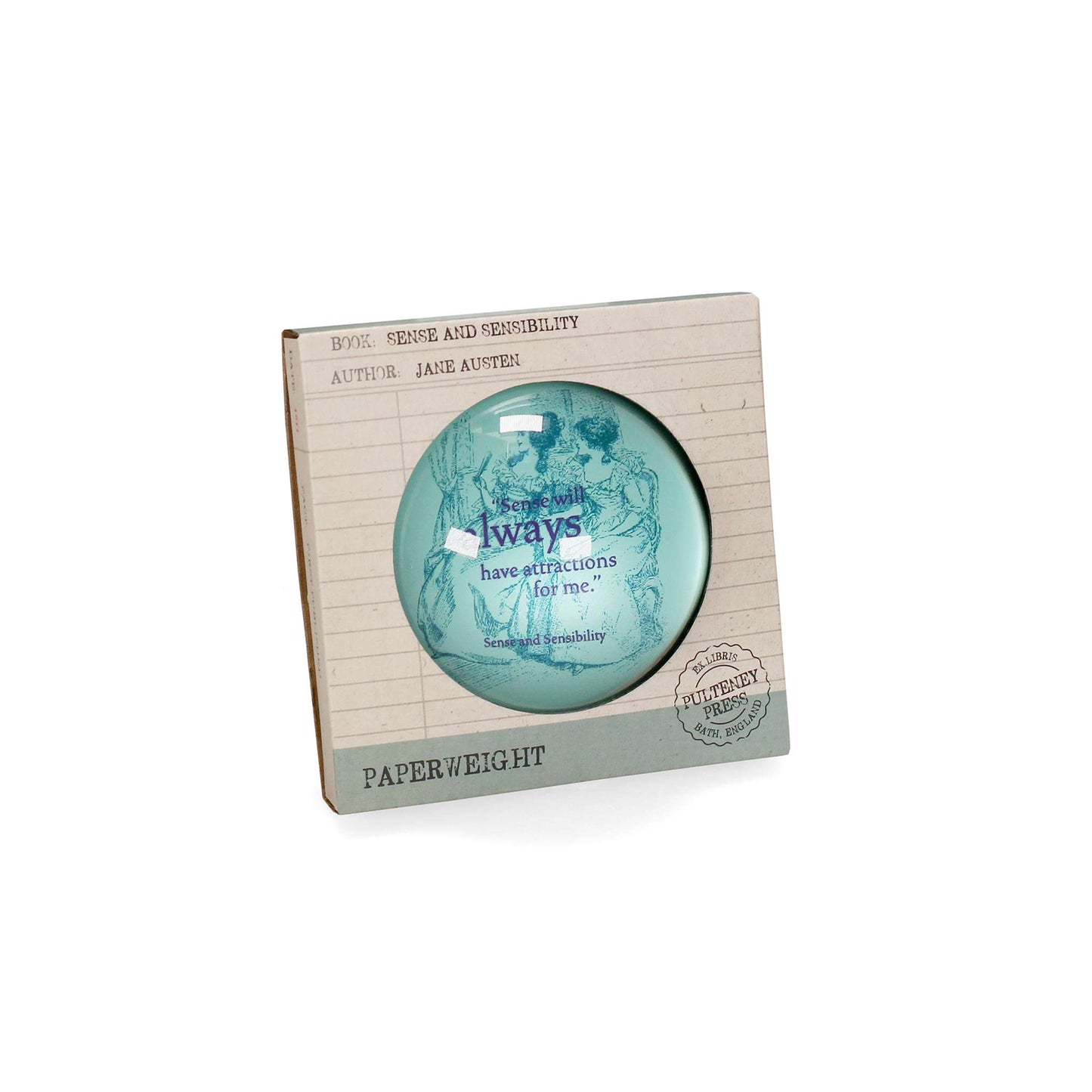 Jane Austen Sense and Sensibility Glass Paperweight