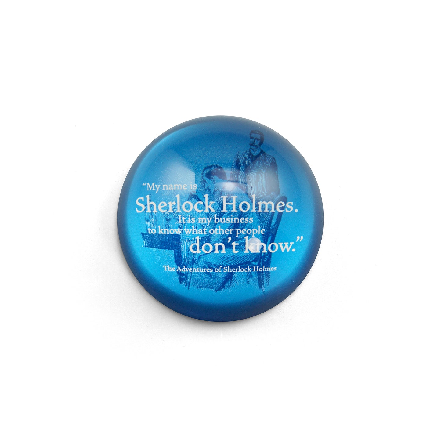 Sherlock Holmes Glass Paperweight Desk Accessory
