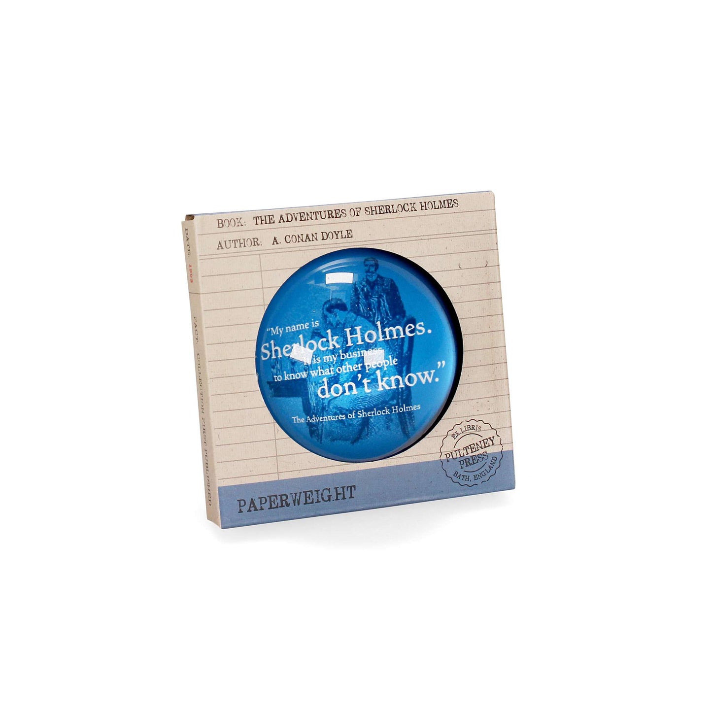 Sherlock Holmes Glass Paperweight Desk Accessory