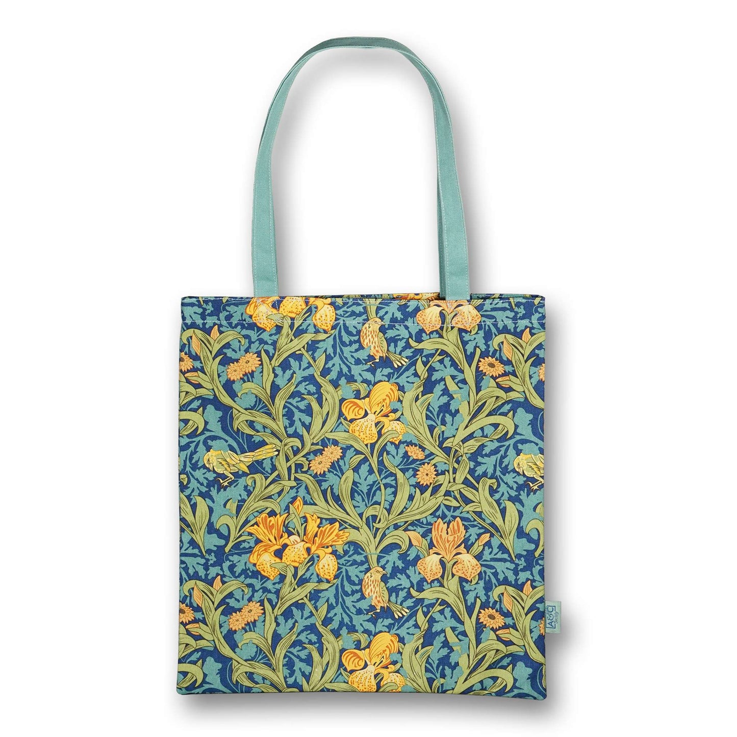 Vintage Iris Floral Cotton Tote
