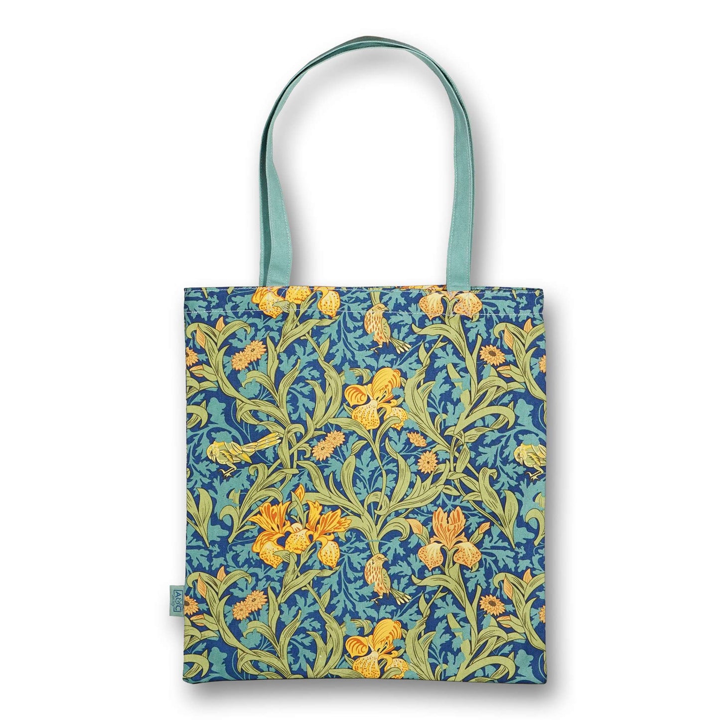 Vintage Iris Floral Cotton Tote