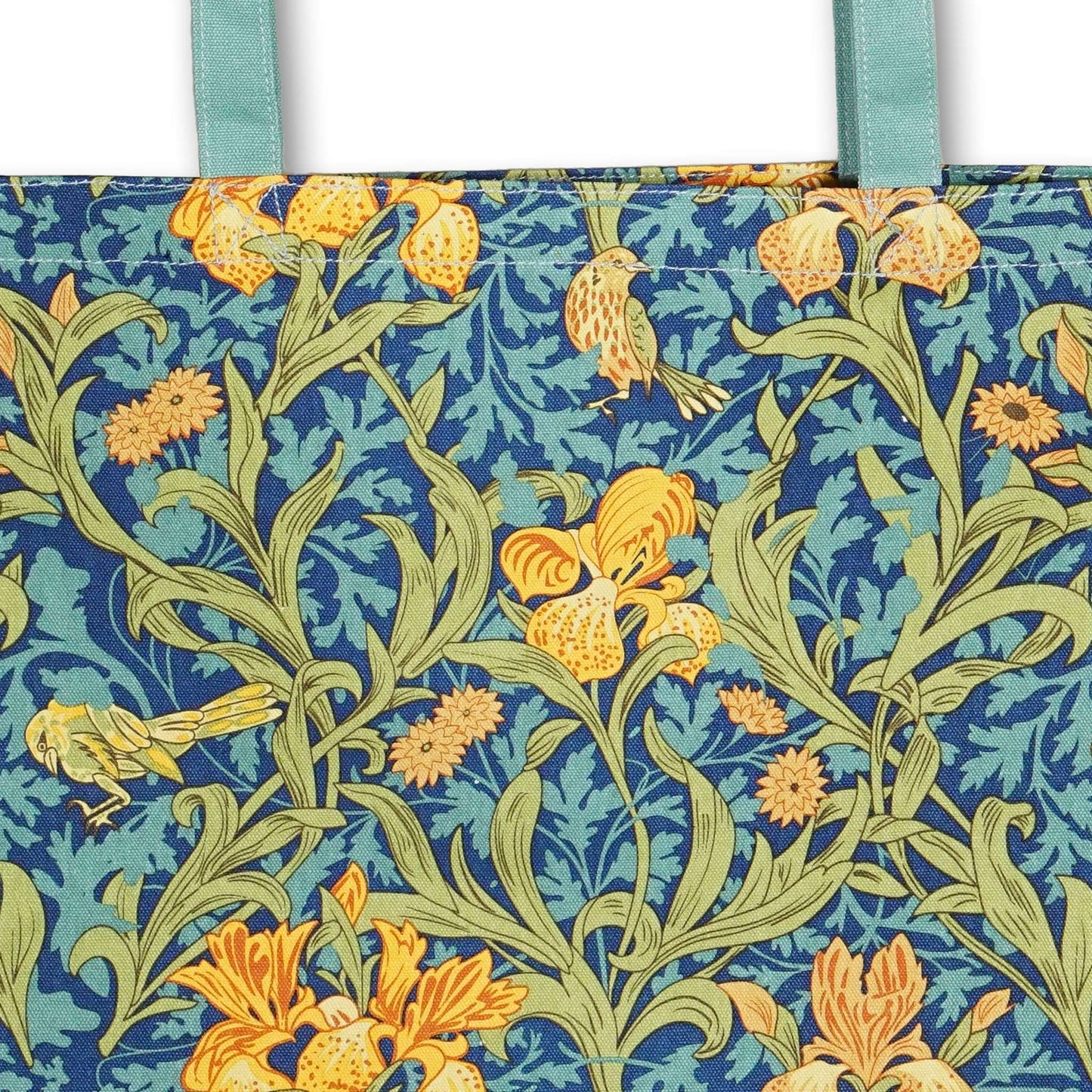 Vintage Iris Floral Cotton Tote