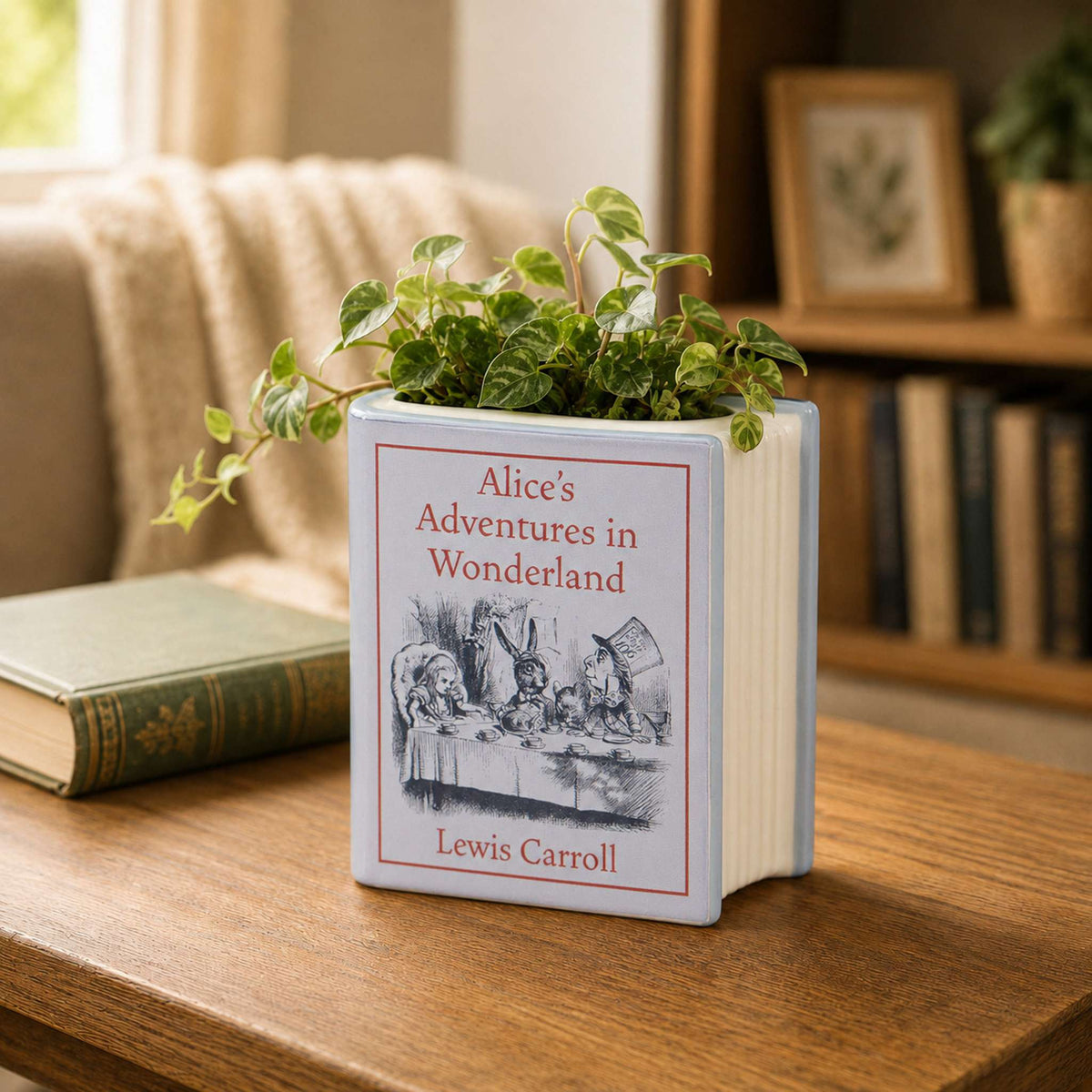 Alice in Wonderland Book Planter 3.9 Inch - Reader Gift