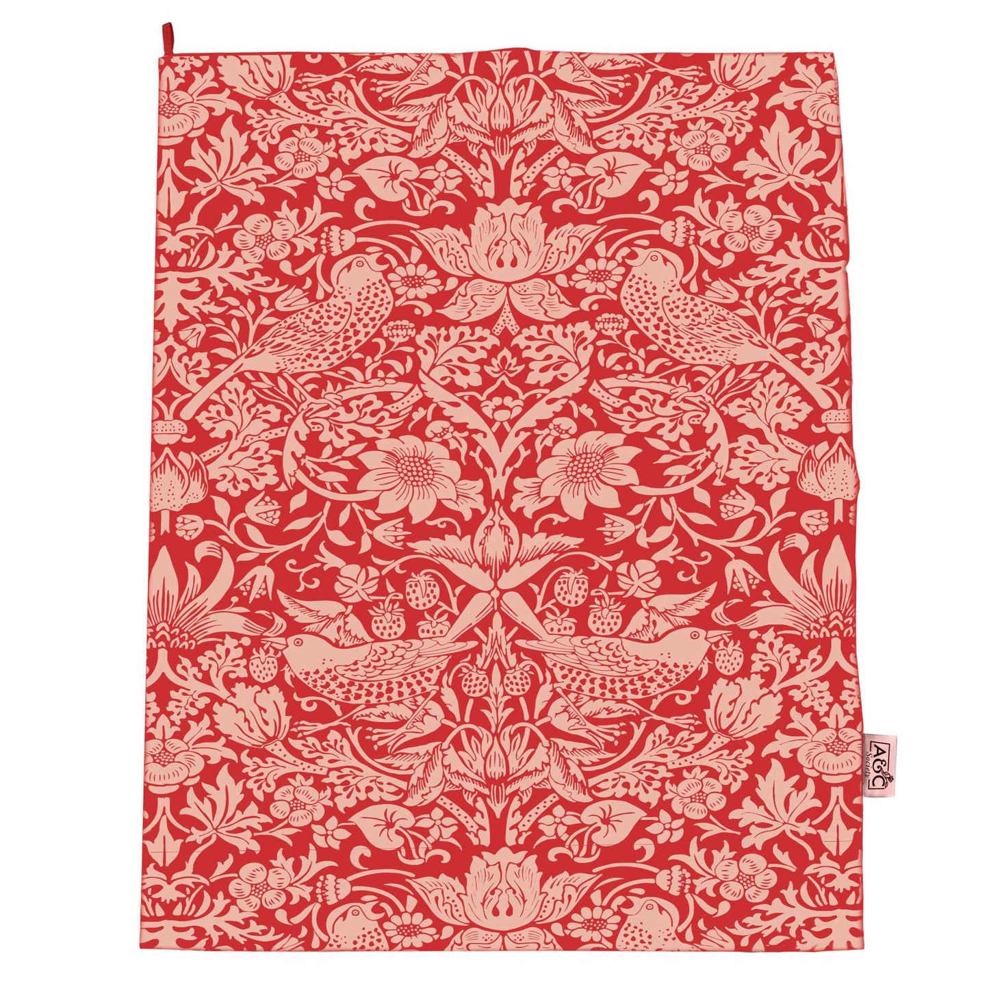 William Morris Tea Towel – Raspberry
