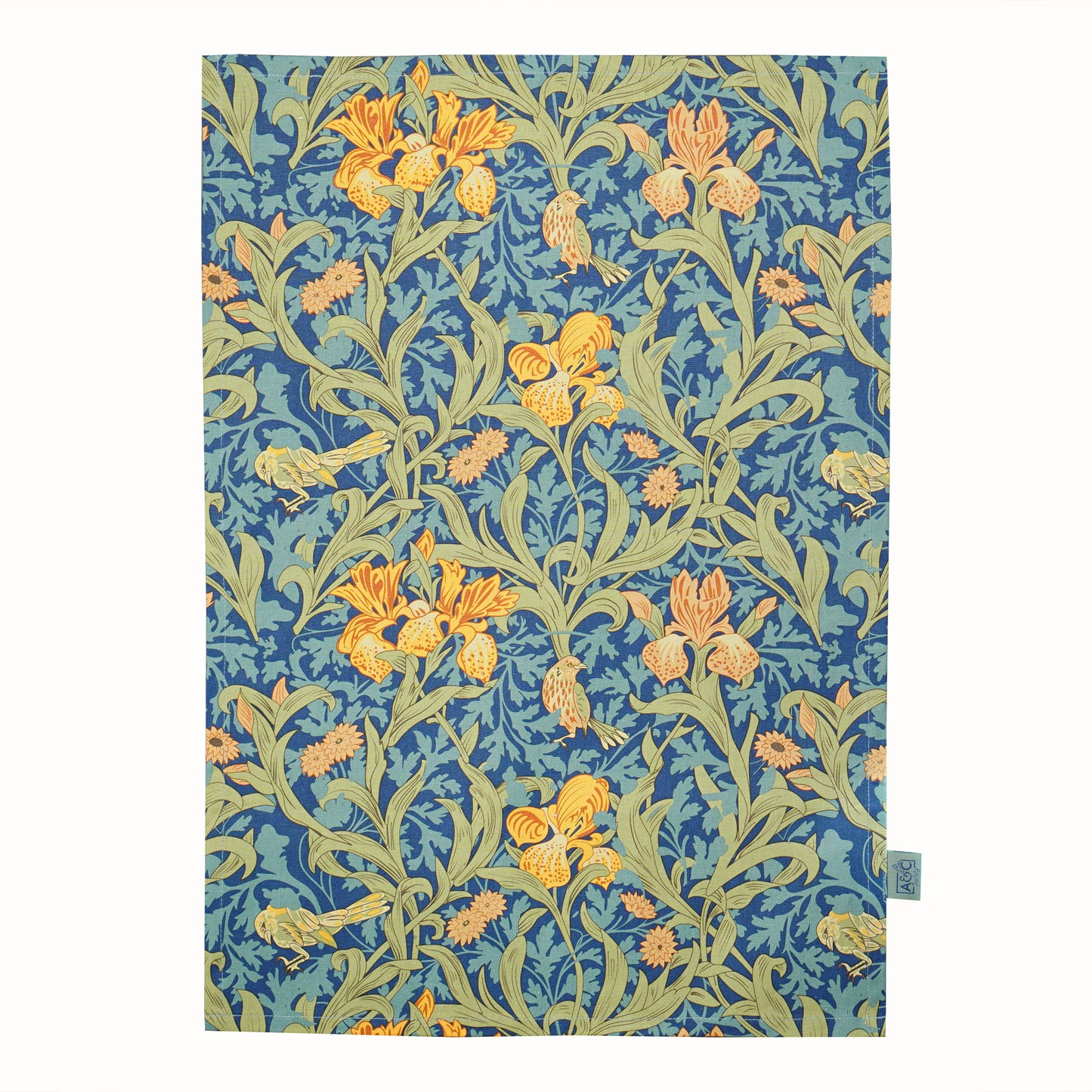 Vintage Iris Floral Tea Towel