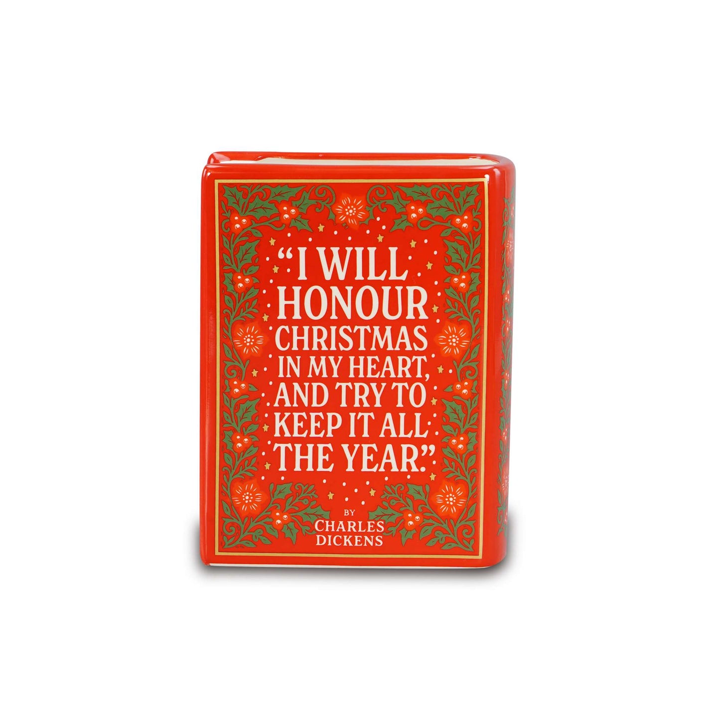 Charles Dickens A Christmas Carol Book Shaped Ceramic Pot