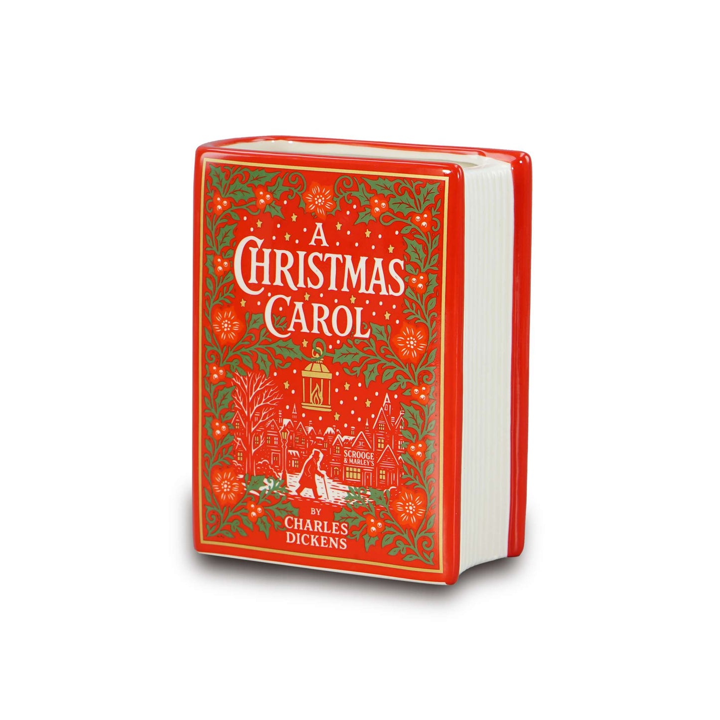 Charles Dickens A Christmas Carol Book Shaped Ceramic Pot