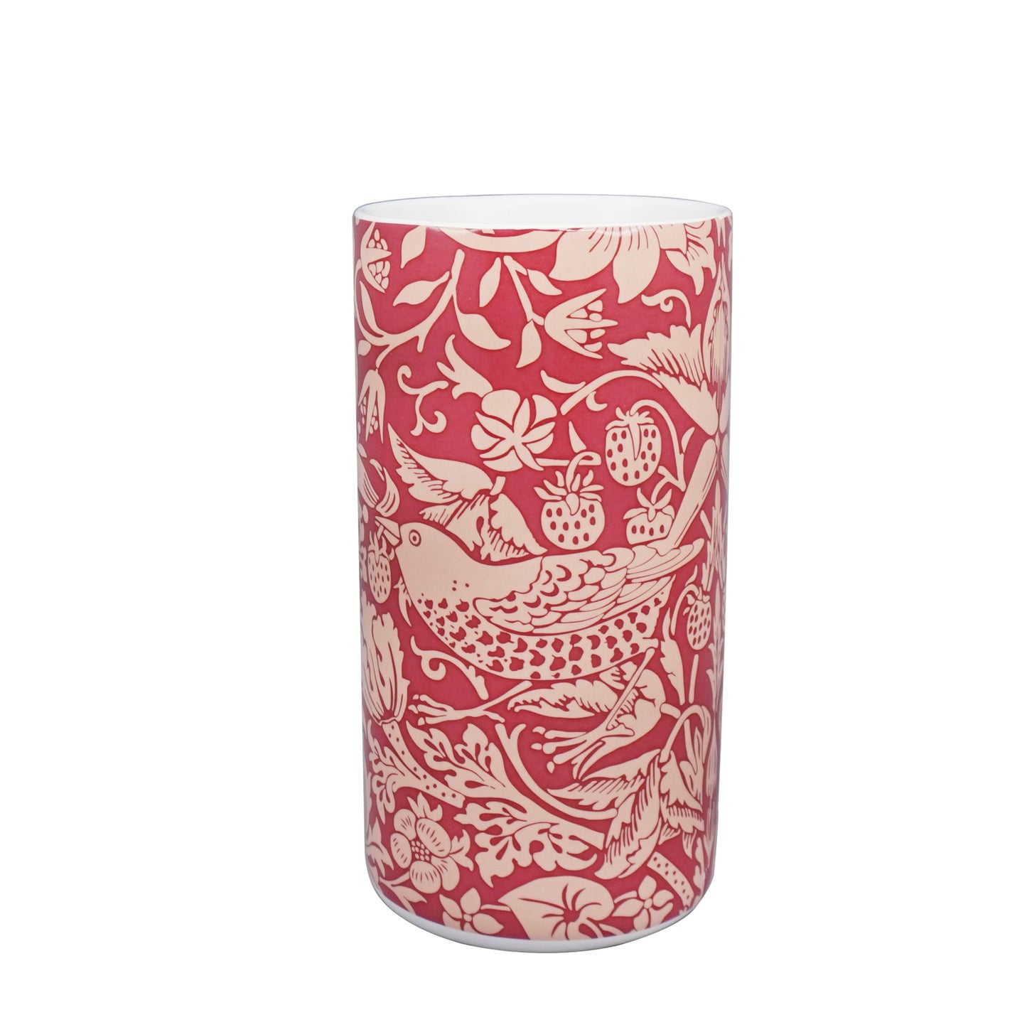 William Morris Vase – Strawberry Thief Raspberry