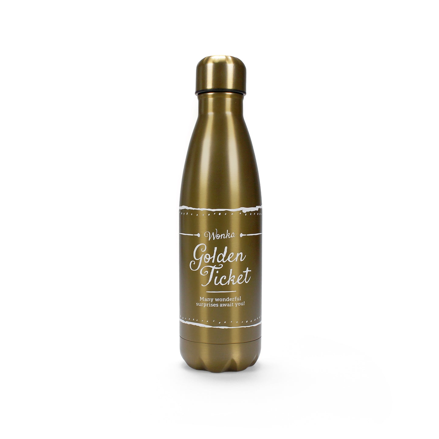 Metal Water Bottle Roald Dahl Charlie Chocolate Gold Ticket