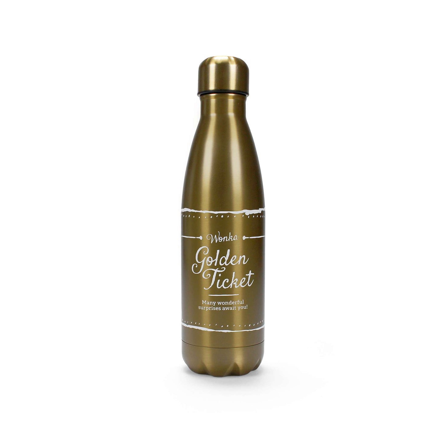 Metal Water Bottle Roald Dahl Charlie Chocolate Gold Ticket